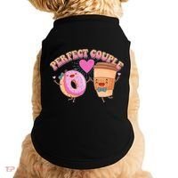 Funny Cute Valentines Day Perfect Couple Donut And Coffee Doggie Tank thumb 0