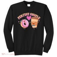 Funny Cute Valentines Day Perfect Couple Donut And Coffee Sweatshirt thumb 0