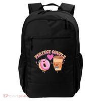 Funny Cute Valentines Day Perfect Couple Donut And Coffee Backpack thumb 0