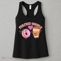 Funny Cute Valentines Day Perfect Couple Donut And Coffee Women's Tank Top thumb 3
