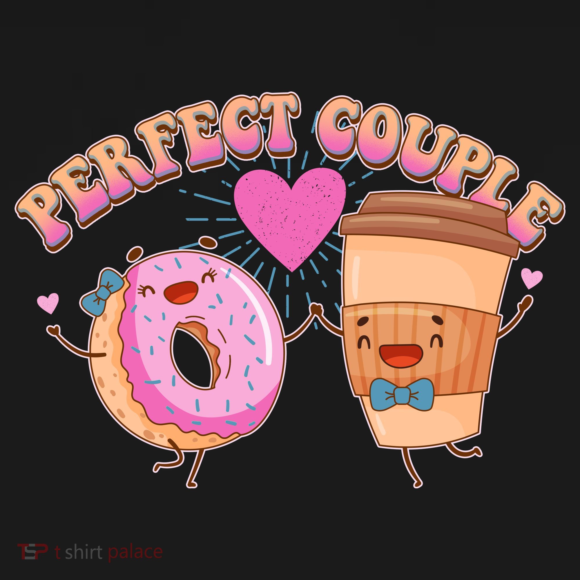 Funny Cute Valentines Day Perfect Couple Donut And Coffee Women's Tank Top