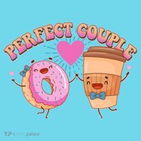 Funny Cute Valentines Day Perfect Couple Donut And Coffee Long Sleeve Shirt thumb 2