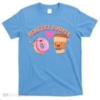 Funny Cute Valentines Day Perfect Couple Donut And Coffee T-Shirt thumb 0