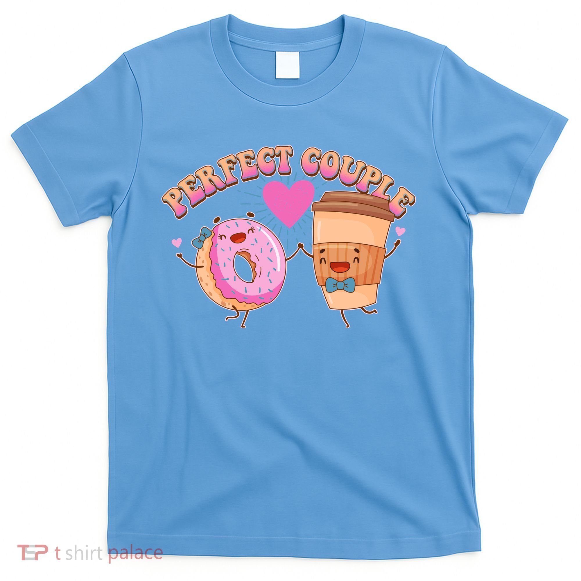 Funny Cute Valentines Day Perfect Couple Donut And Coffee T-Shirt