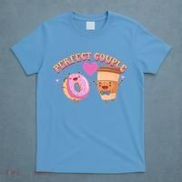Funny Cute Valentines Day Perfect Couple Donut And Coffee T-Shirt thumb 4