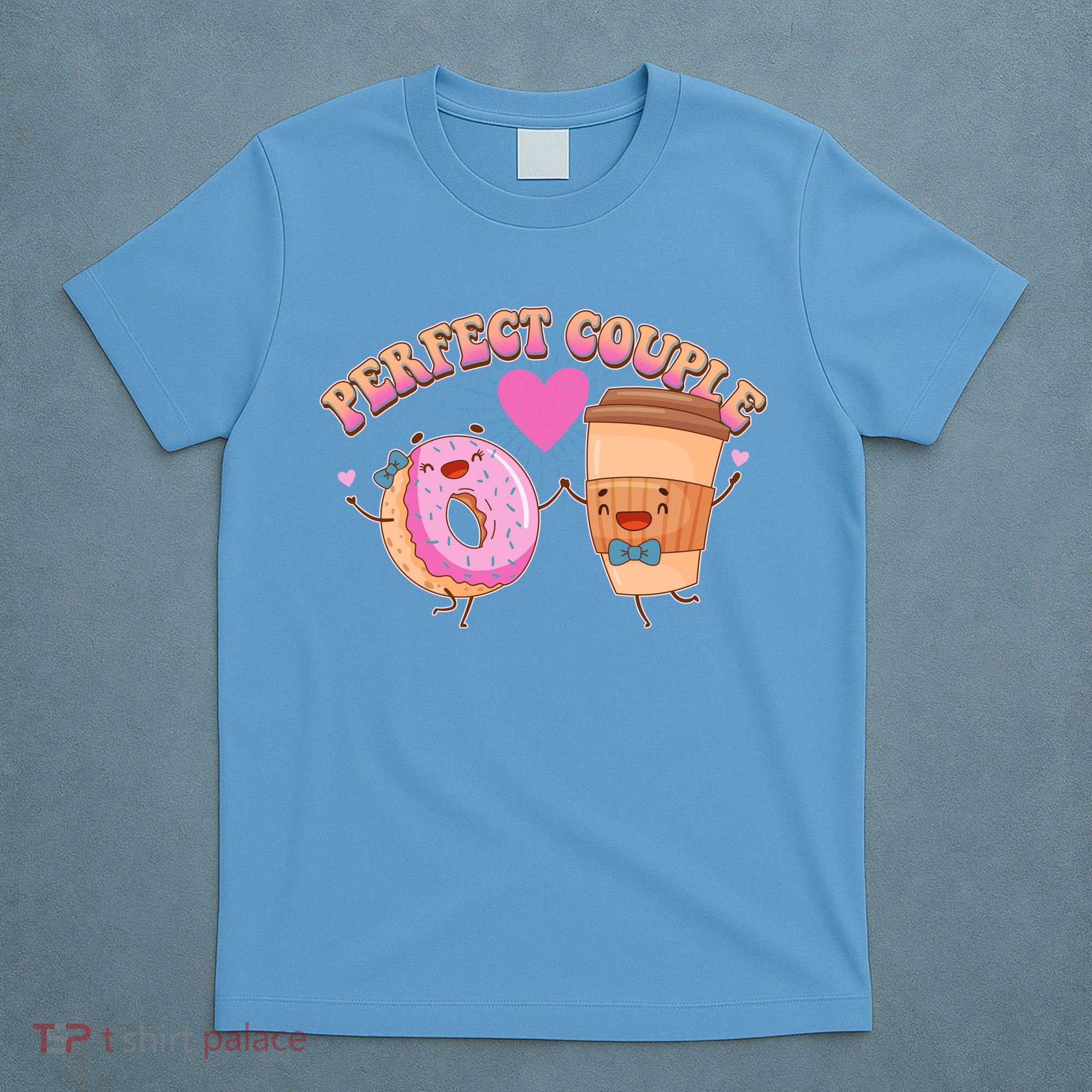 Funny Cute Valentines Day Perfect Couple Donut And Coffee T-Shirt