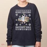 Funny Christmas Vacation Merry Christmas Shitters Full Christmas Ugly Women's Sweatshirt thumb 0