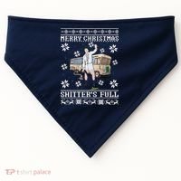 Funny Christmas Vacation Merry Christmas Shitters Full Christmas Ugly USA-Made Doggie Bandana thumb 0