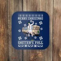 Funny Christmas Vacation Merry Christmas Shitters Full Christmas Ugly Coaster thumb 0