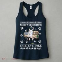 Funny Christmas Vacation Merry Christmas Shitters Full Christmas Ugly Women's Tank Top thumb 3