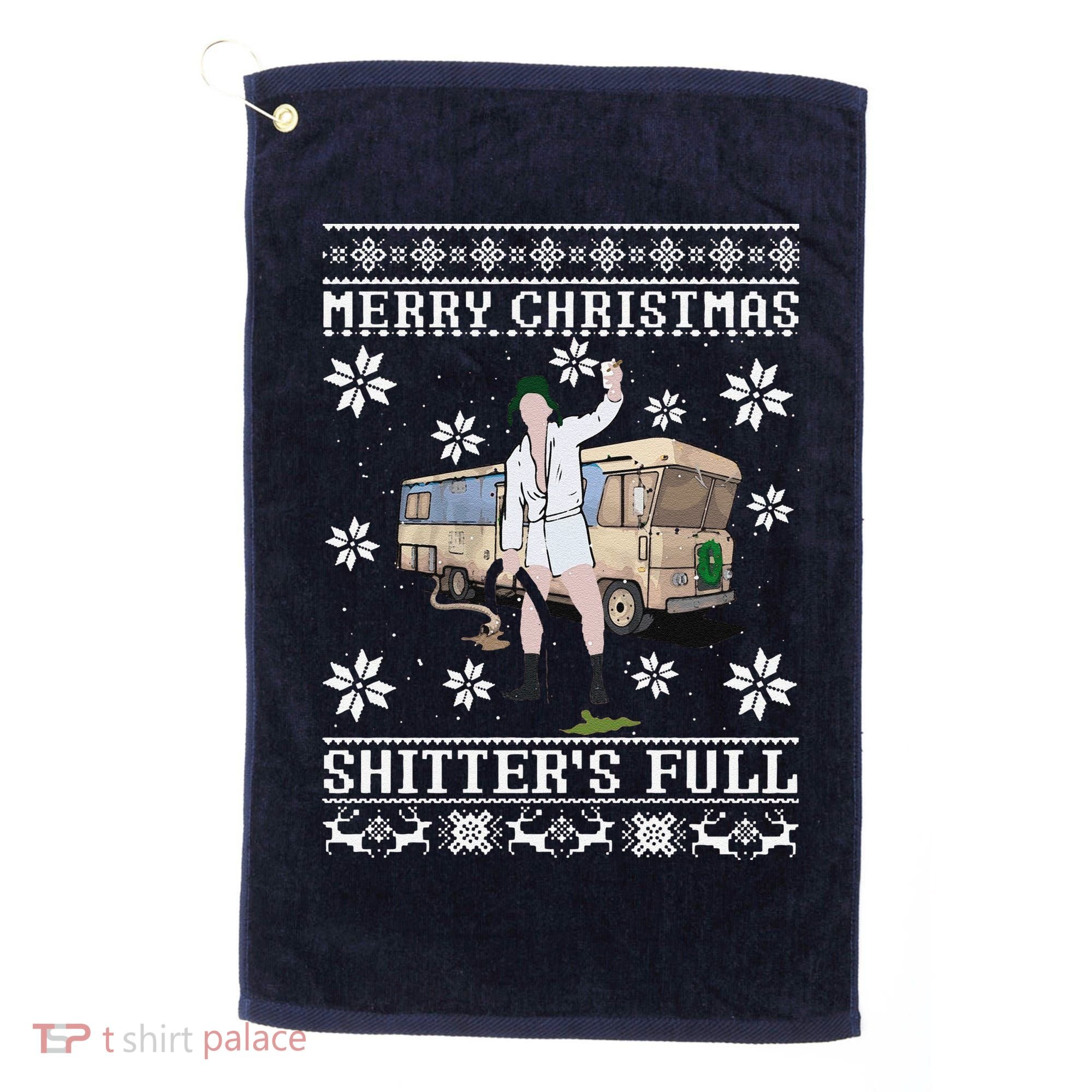 Funny Christmas Vacation Merry Christmas Shitters Full Christmas Ugly Golf Towel