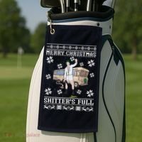 Funny Christmas Vacation Merry Christmas Shitters Full Christmas Ugly Golf Towel thumb 2