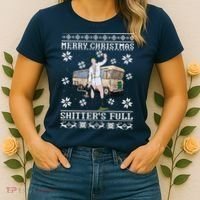 Funny Christmas Vacation Merry Christmas Shitters Full Christmas Ugly Women's T-Shirt thumb 2