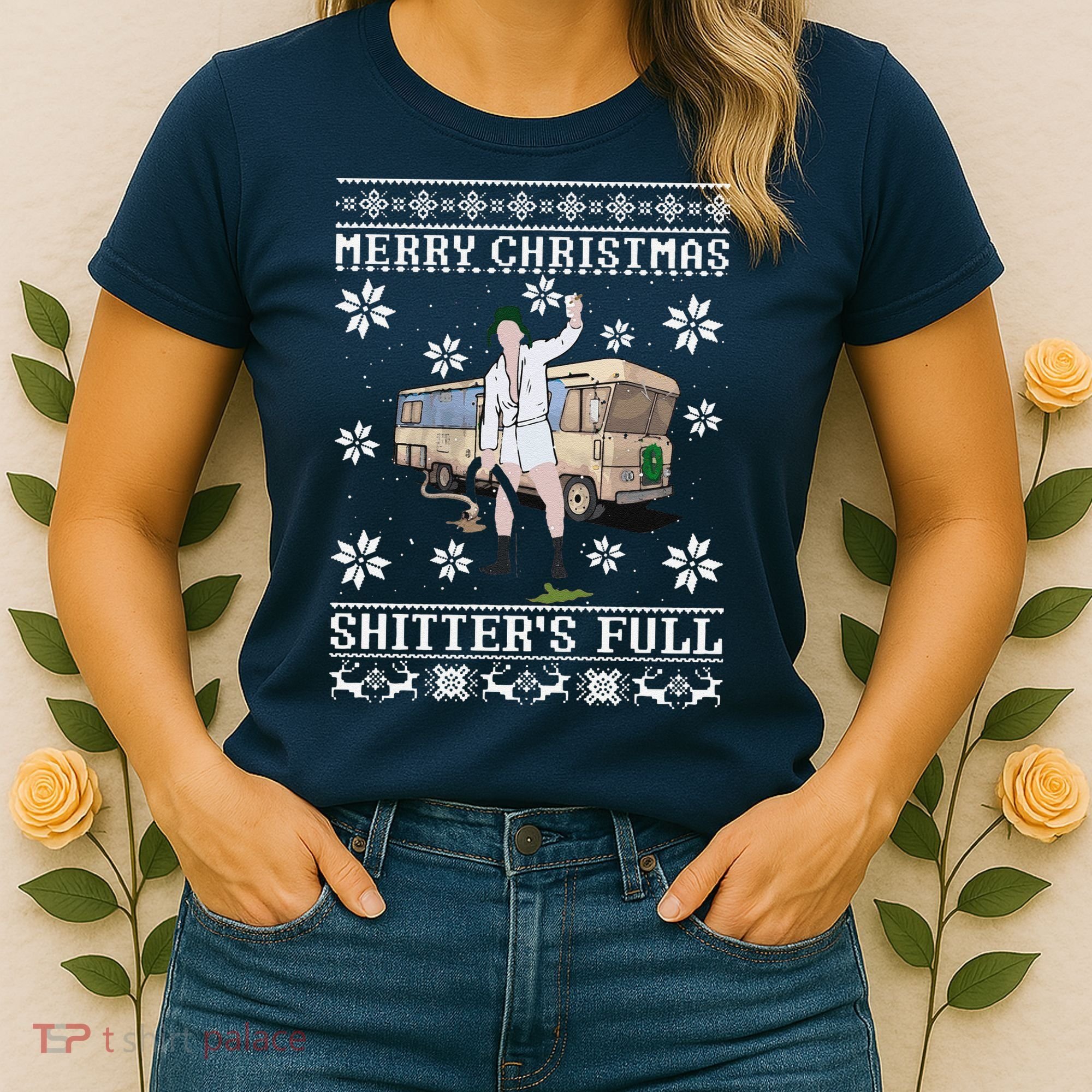 Funny Christmas Vacation Merry Christmas Shitters Full Christmas Ugly Women's T-Shirt
