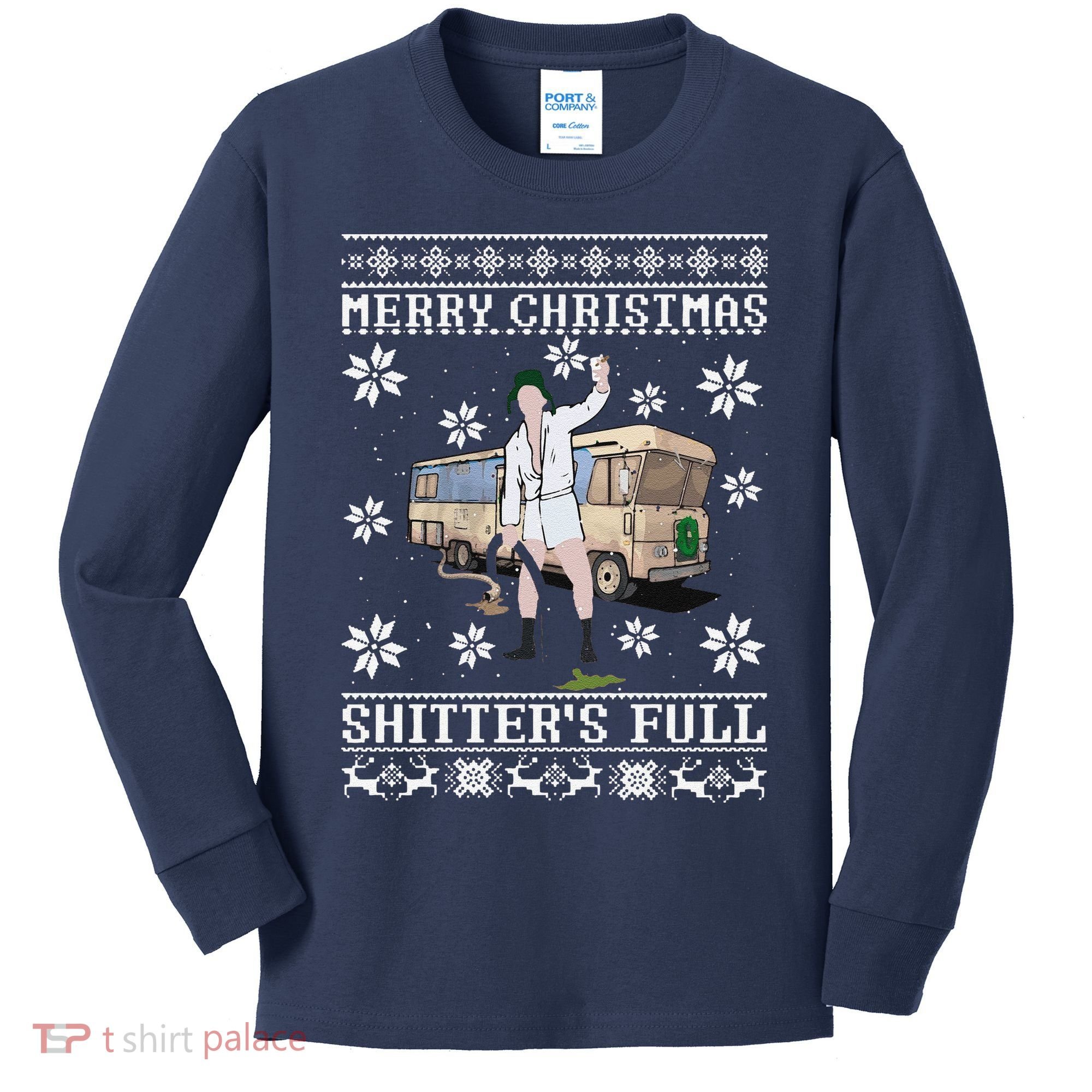 Funny Christmas Vacation Merry Christmas Shitters Full Christmas Ugly Kids Long Sleeve Shirt