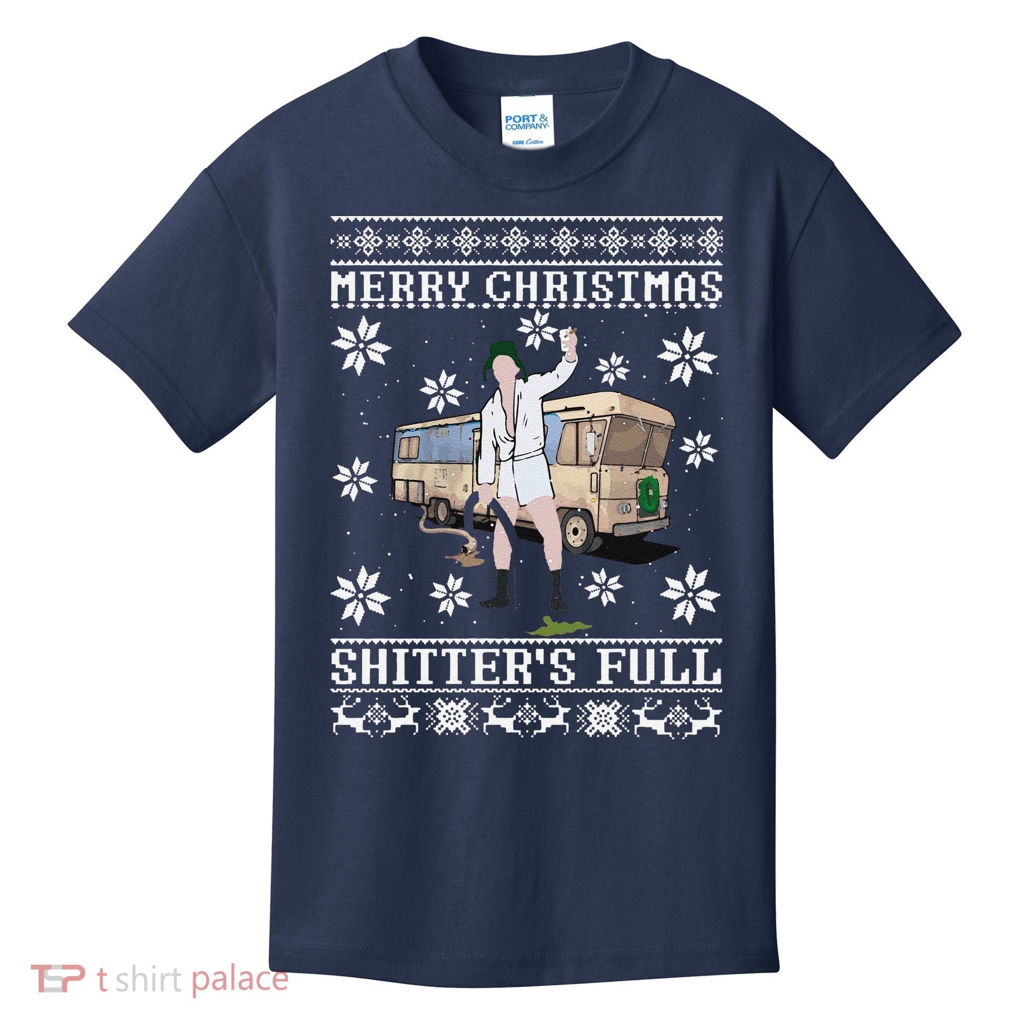 Funny Christmas Vacation Merry Christmas Shitters Full Christmas Ugly Kids T-Shirt