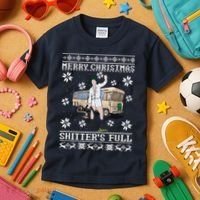 Funny Christmas Vacation Merry Christmas Shitters Full Christmas Ugly Kids T-Shirt thumb 3