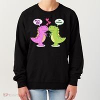 Funny Cute Valentines Day T Rex Dinosaurs Hug Women's Sweatshirt thumb 0