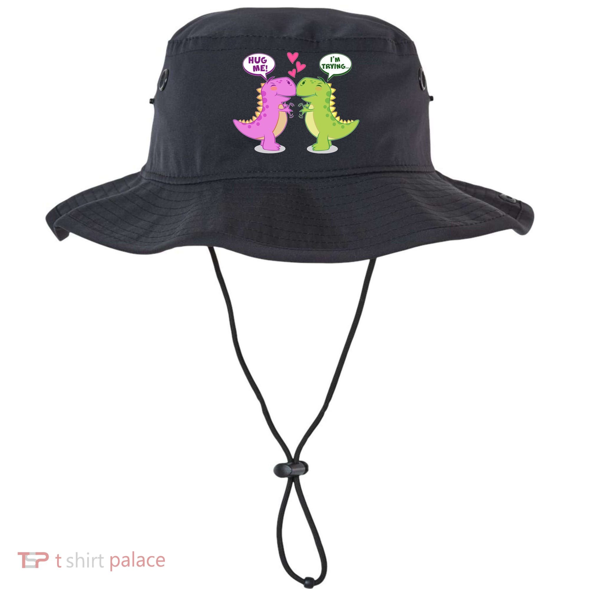 Funny Cute Valentines Day T Rex Dinosaurs Hug Bucket Hat