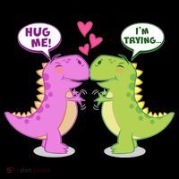 Funny Cute Valentines Day T Rex Dinosaurs Hug Coffee Mug thumb 5