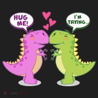 Funny Cute Valentines Day T Rex Dinosaurs Hug Beanie thumb 2