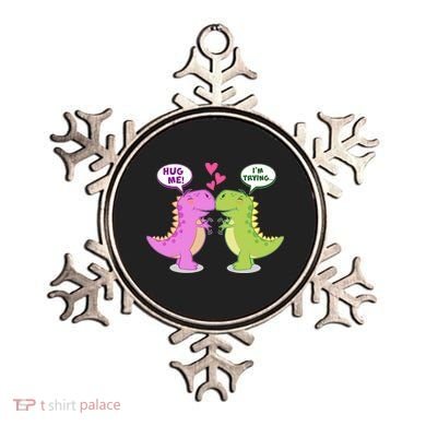 Funny Cute Valentines Day T Rex Dinosaurs Hug Ornament