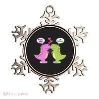 Funny Cute Valentines Day T Rex Dinosaurs Hug Ornament thumb 0