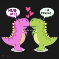 Funny Cute Valentines Day T Rex Dinosaurs Hug Ornament thumb 1