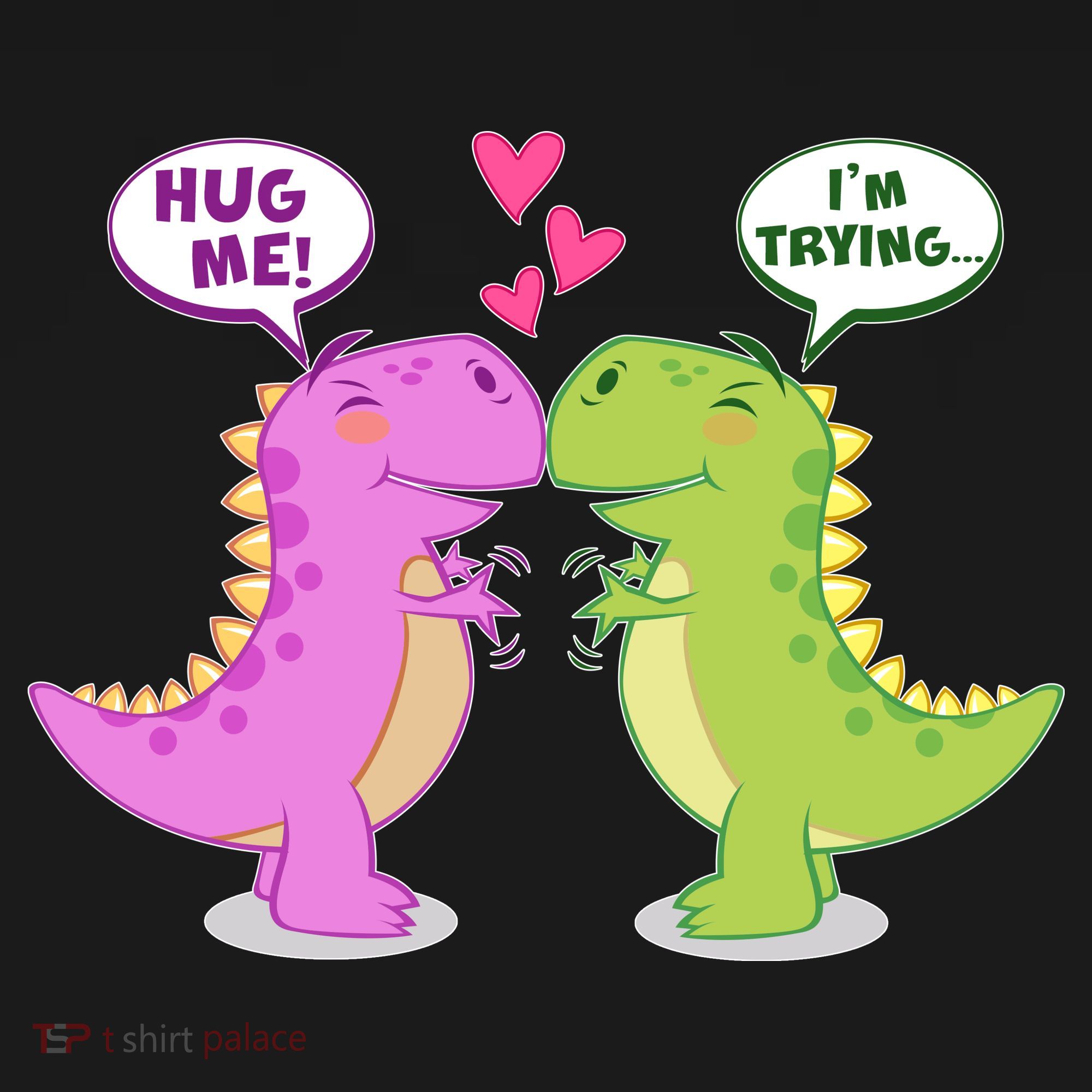 Funny Cute Valentines Day T Rex Dinosaurs Hug Ornament
