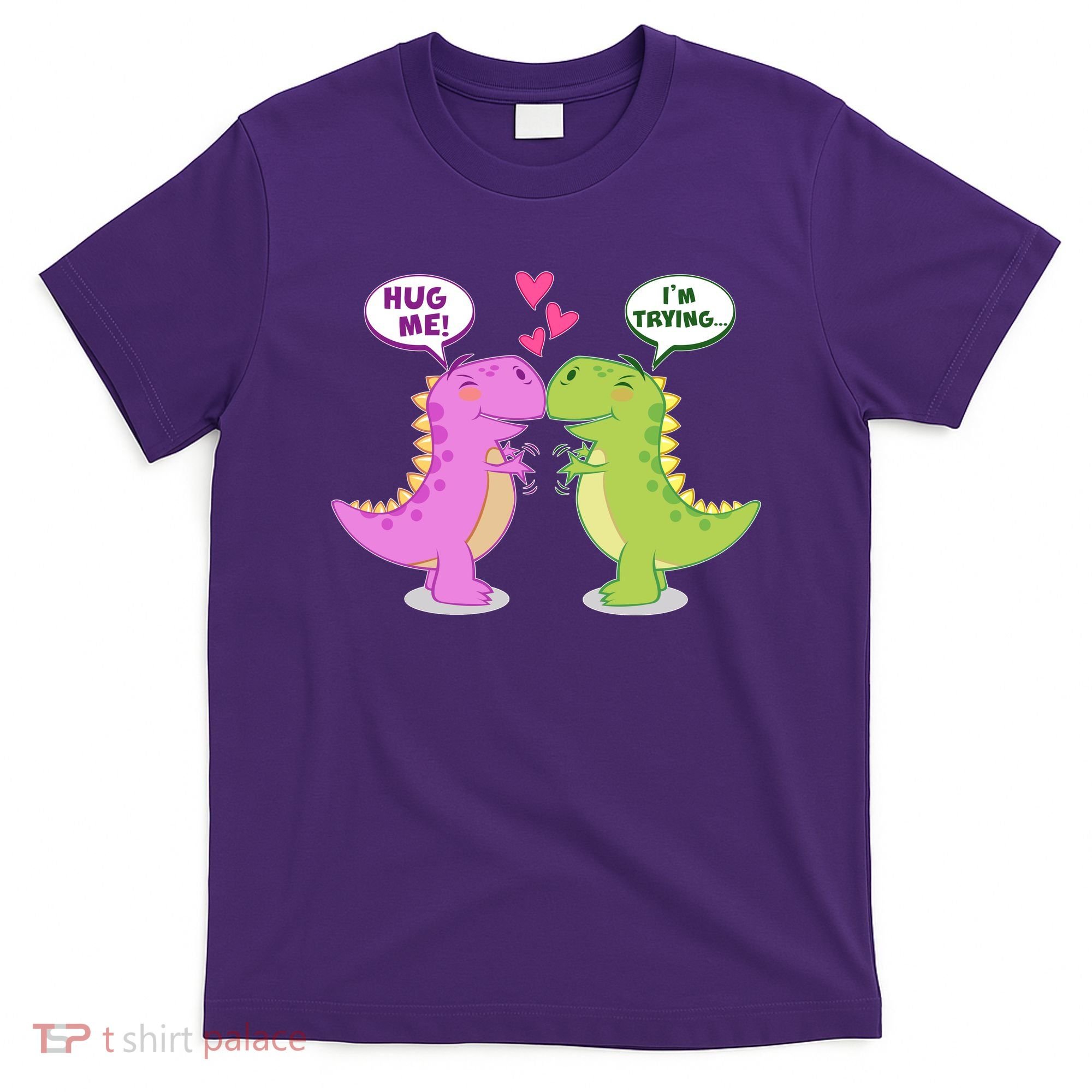 Funny Cute Valentines Day T Rex Dinosaurs Hug T-Shirt