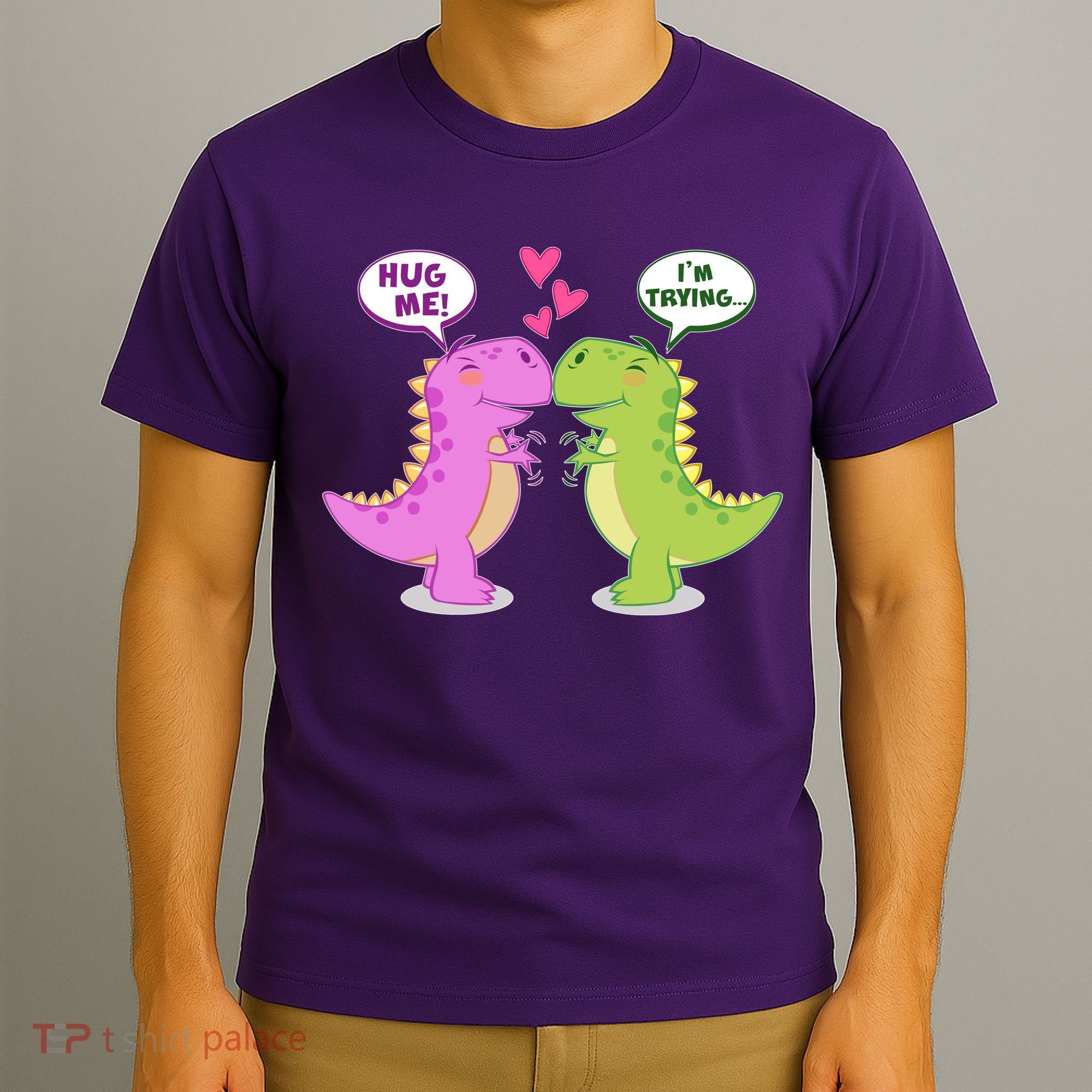 Funny Cute Valentines Day T Rex Dinosaurs Hug T-Shirt