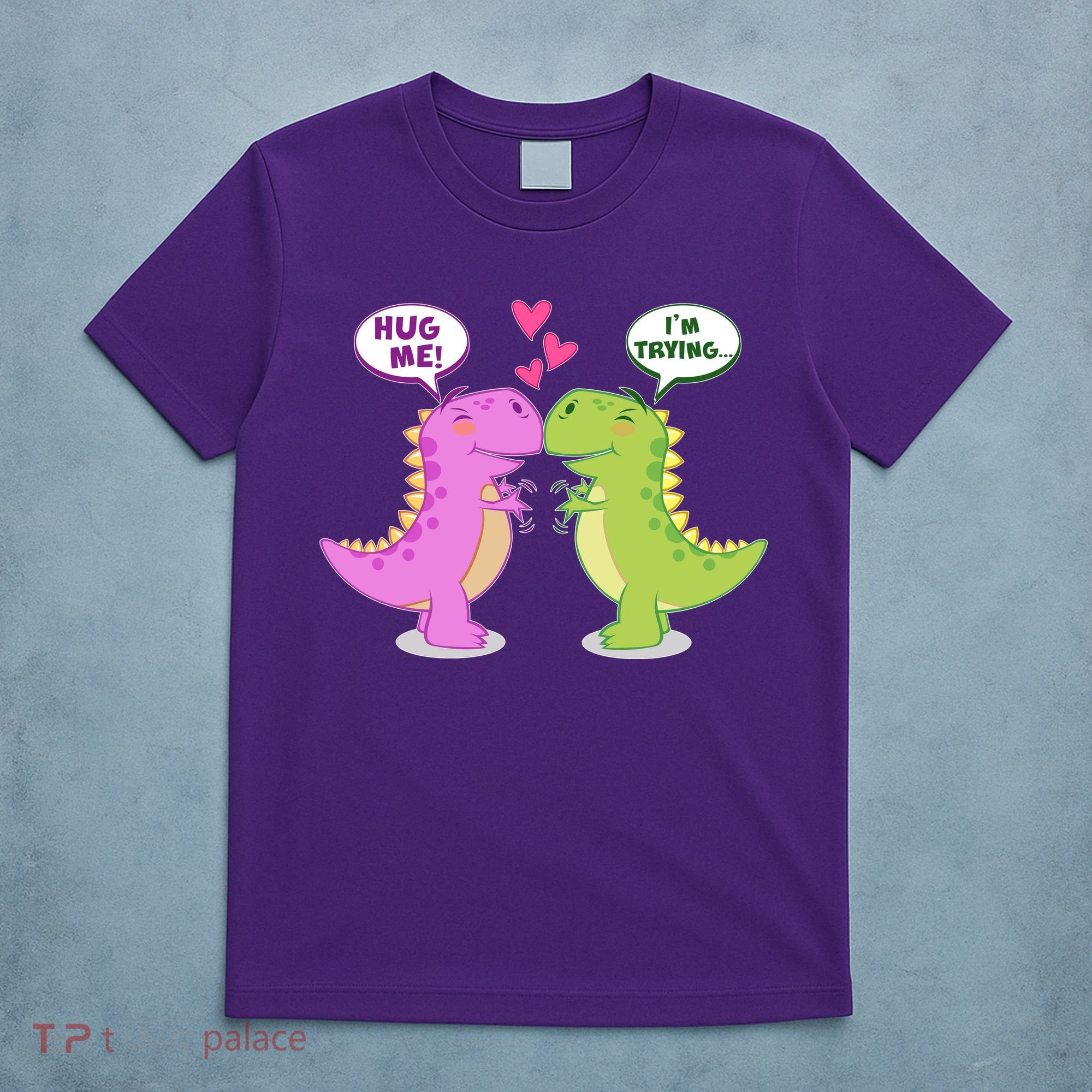 Funny Cute Valentines Day T Rex Dinosaurs Hug T-Shirt