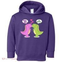 Funny Cute Valentines Day T Rex Dinosaurs Hug Toddler Hoodie thumb 0