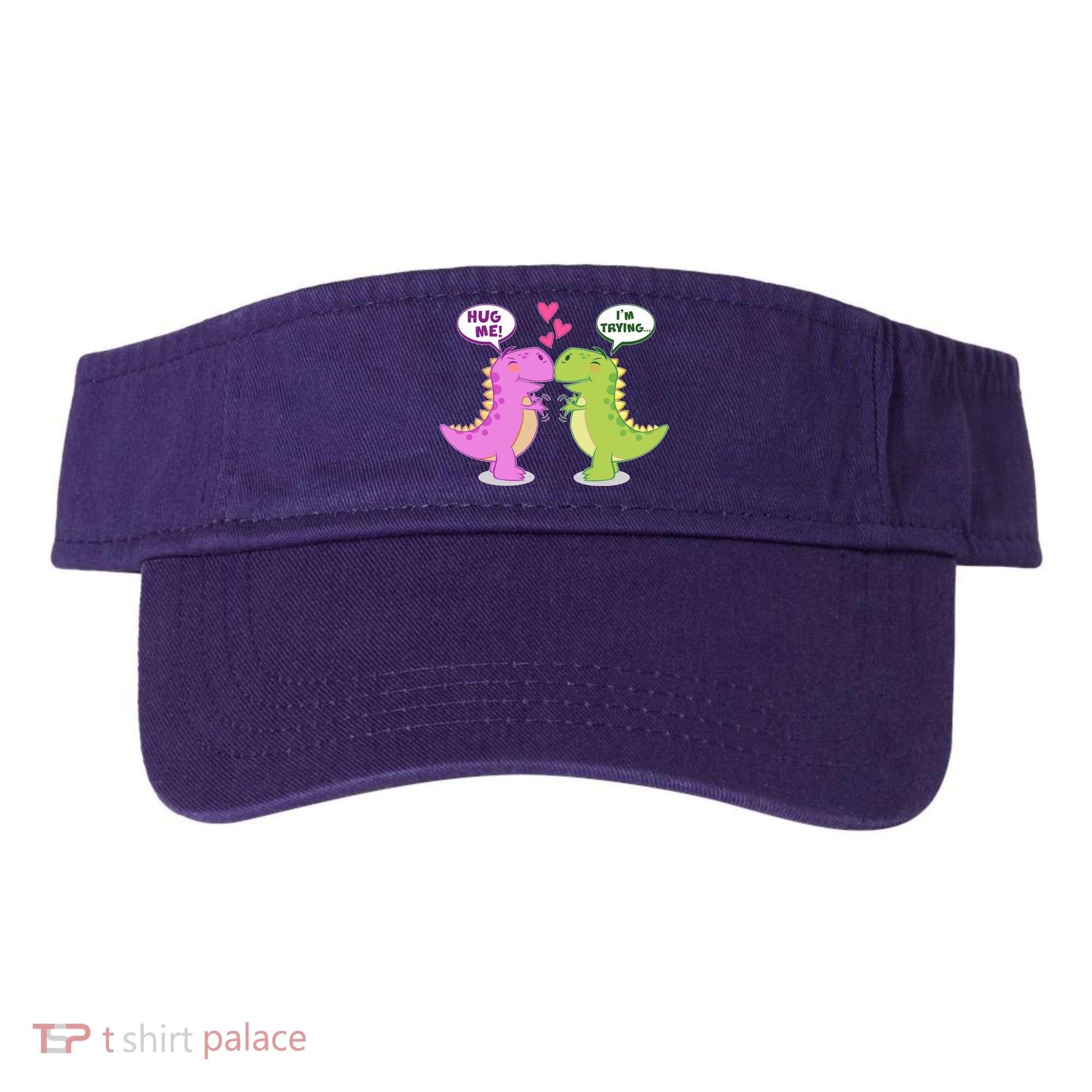 Funny Cute Valentines Day T Rex Dinosaurs Hug Visor