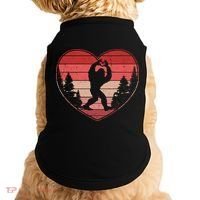 Funny Cute Valentines Day Bigfoot Sasquatch Heart Doggie Tank thumb 0