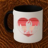 Funny Cute Valentines Day Bigfoot Sasquatch Heart Coffee Mug thumb 2