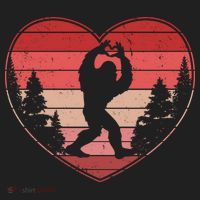Funny Cute Valentines Day Bigfoot Sasquatch Heart Beanie thumb 2