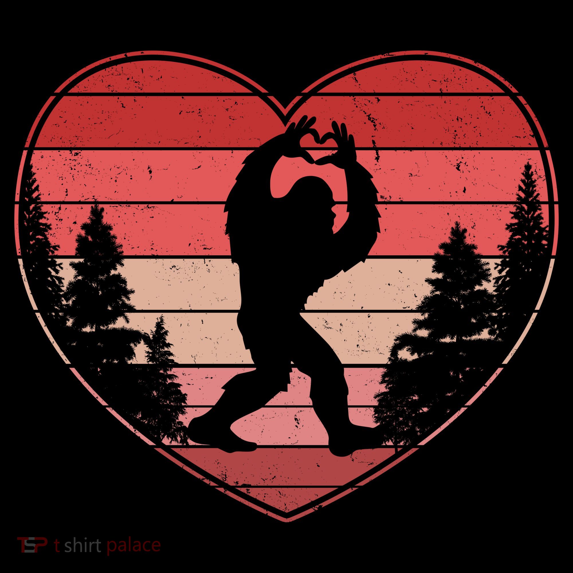 Funny Cute Valentines Day Bigfoot Sasquatch Heart Women's Hoodie