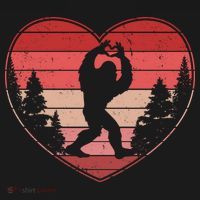 Funny Cute Valentines Day Bigfoot Sasquatch Heart Ornament thumb 1