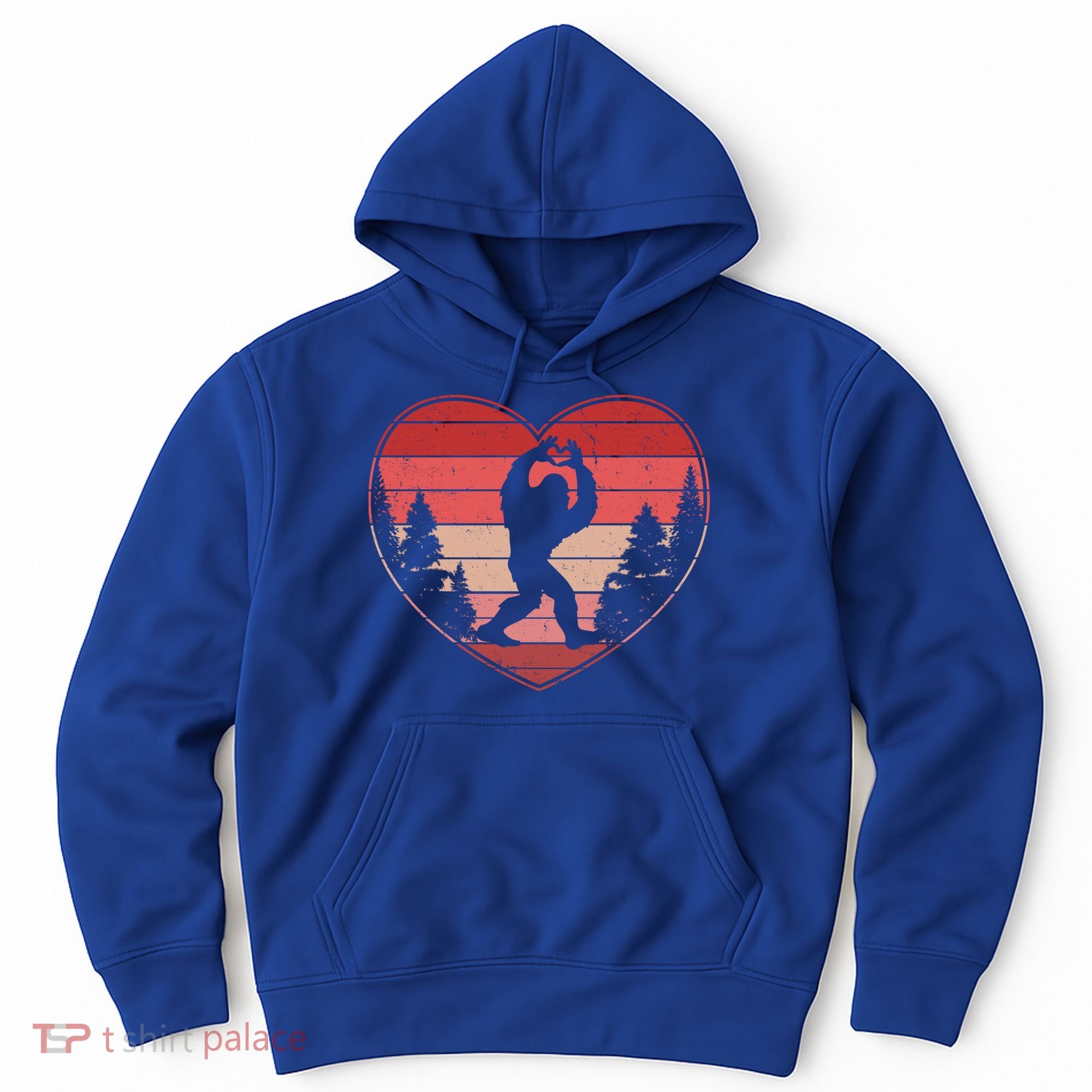Funny Cute Valentines Day Bigfoot Sasquatch Heart Hoodie