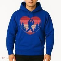 Funny Cute Valentines Day Bigfoot Sasquatch Heart Hoodie thumb 2