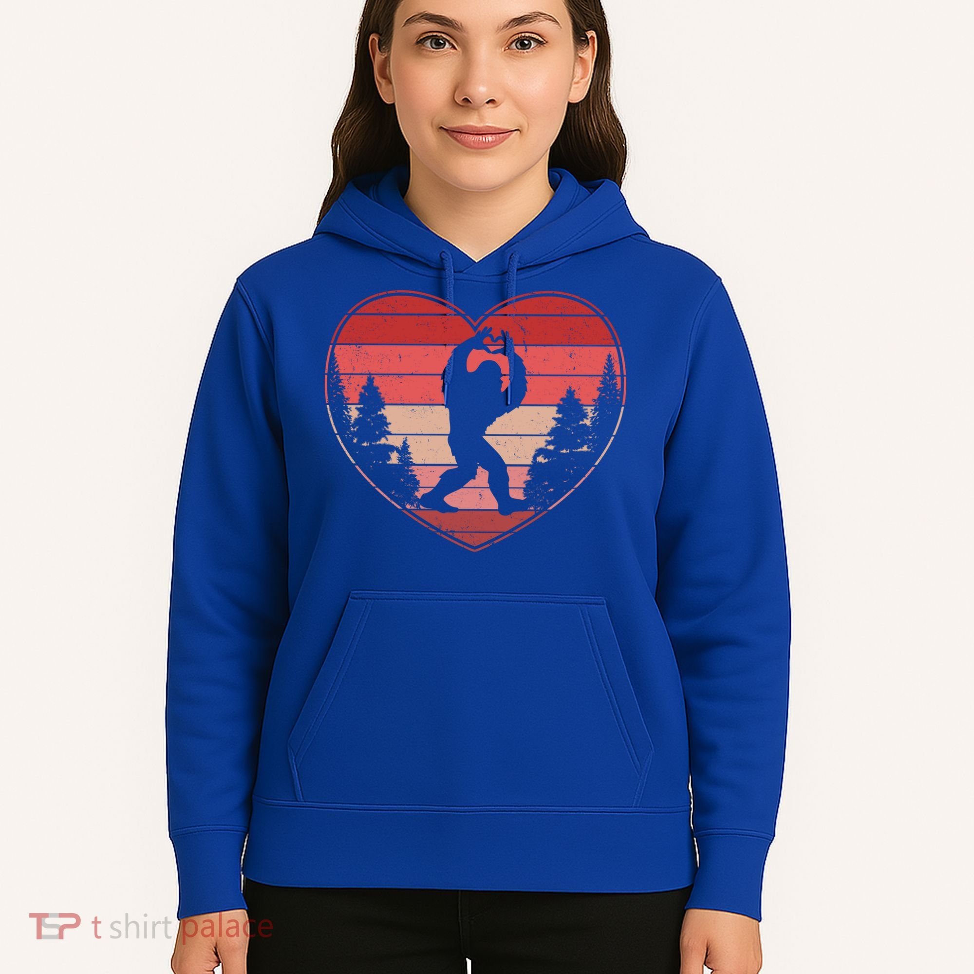 Funny Cute Valentines Day Bigfoot Sasquatch Heart Hoodie