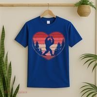 Funny Cute Valentines Day Bigfoot Sasquatch Heart T-Shirt thumb 2