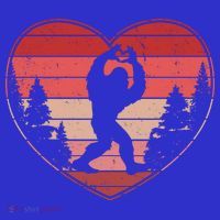 Funny Cute Valentines Day Bigfoot Sasquatch Heart T-Shirt thumb 7