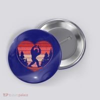 Funny Cute Valentines Day Bigfoot Sasquatch Heart Button thumb 0