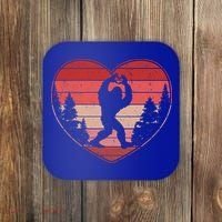 Funny Cute Valentines Day Bigfoot Sasquatch Heart Coaster thumb 0
