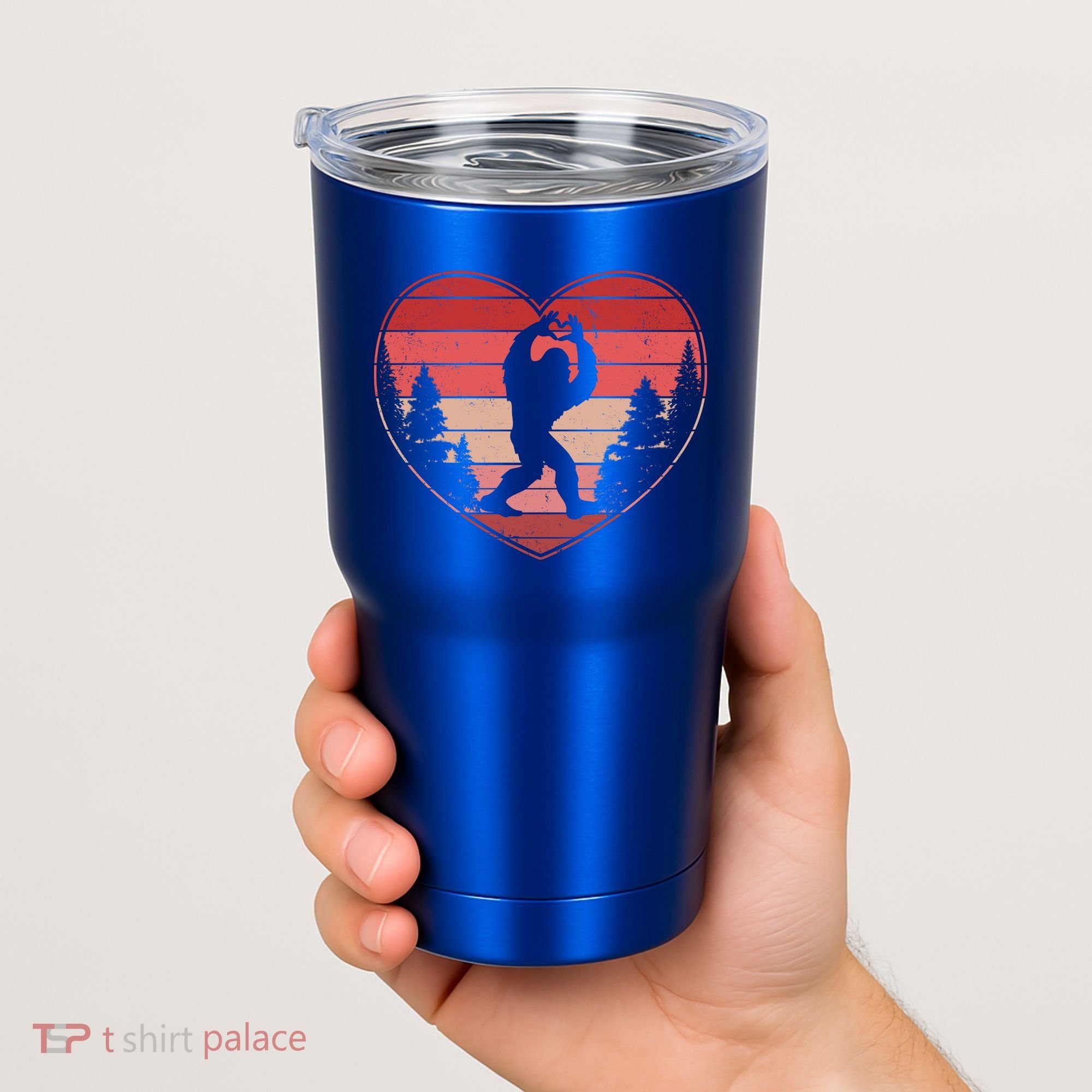 Funny Cute Valentines Day Bigfoot Sasquatch Heart Tumbler