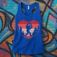 Funny Cute Valentines Day Bigfoot Sasquatch Heart Women's Tank Top thumb 3