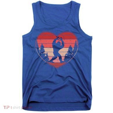 Funny Cute Valentines Day Bigfoot Sasquatch Heart Tank Top