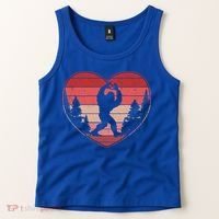 Funny Cute Valentines Day Bigfoot Sasquatch Heart Tank Top thumb 2